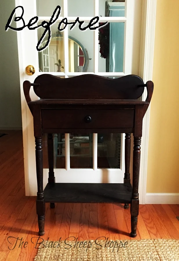 Vintage washstand cleaned and ready for paint.