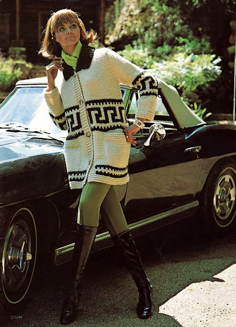  The Vintage Pattern Files: 1960s Free Knitting Pattern - Women’s ‘Grand Prix’ Car Coat