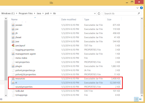 Where to find rt.jar in Windows, Linux and MacOSX