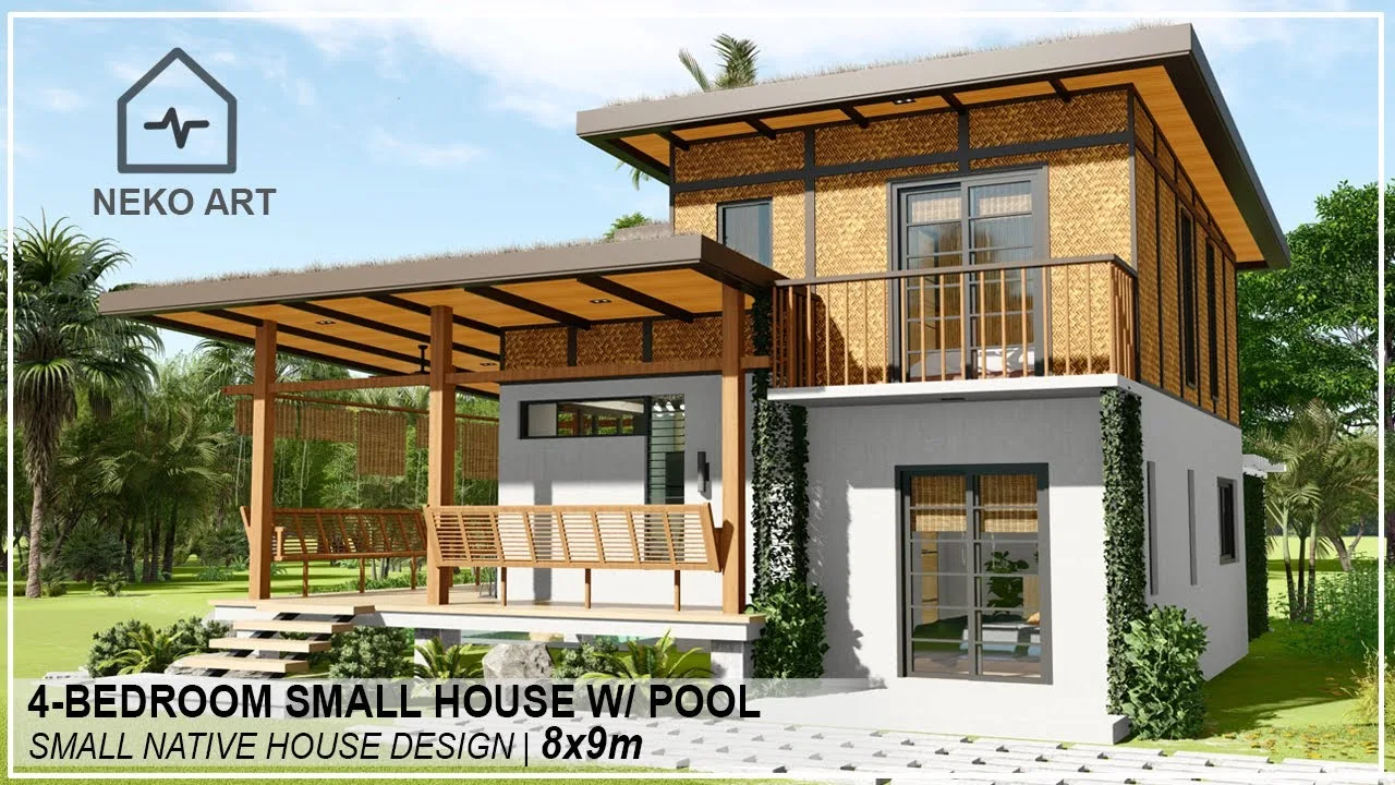 Image#98 Ep-24  4 BEDROOM NATIVE SMALL HOUSE DESIGN with small POOL (8.5x9m) -  House Design Under 2 Million