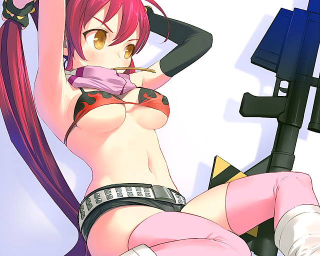   Yoko Littner | Wallaper | Guns | Red Hair | Bikini | Tengen Toppa Gurren Lagann Sexy Girl Female Riffle anime hd wallpaper desktop pc background 0011