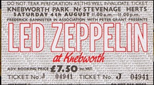 Led Zeppelin Concert Ticket