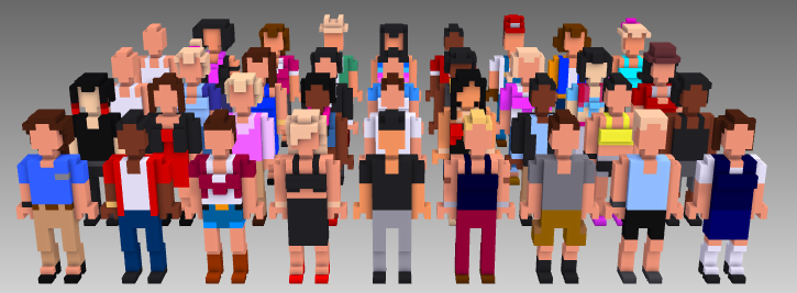 MagicaVoxel voxel people all sets