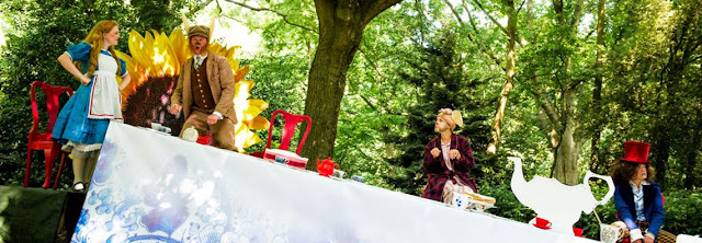 Alice's Adventures in Wonderland, the tea party - Opera Holland Park - 2014,  photo credit Alex Brenner