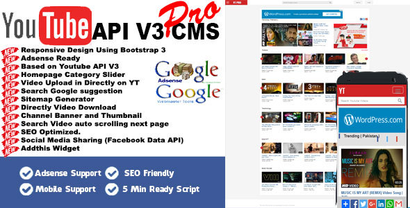 Youtube API V3 CMS PRO