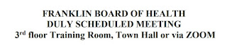 Franklin, MA: Board of Health meeting agenda - April 6, 2022