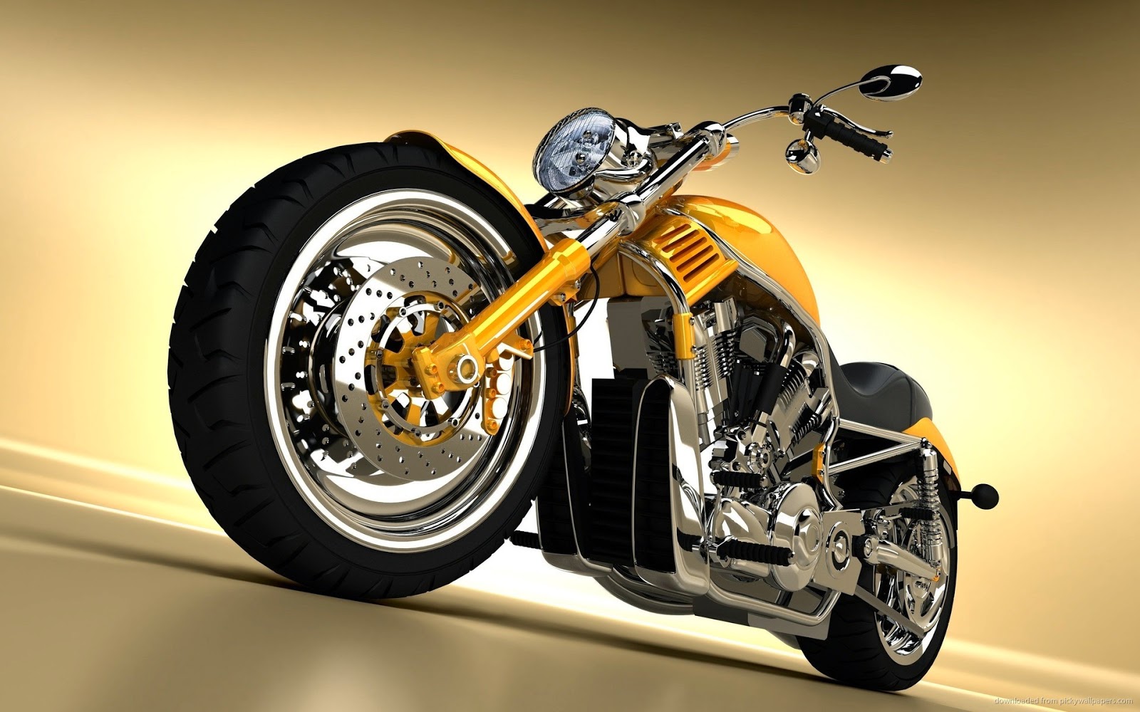 Chopper Davidson Harley Yellow Motorcycles Sport