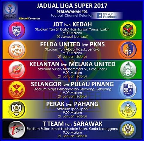 Jadual Liga Super 2017 - Kickstory.net