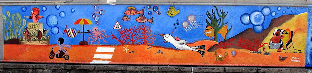 Life under the sea, mural, Livorno