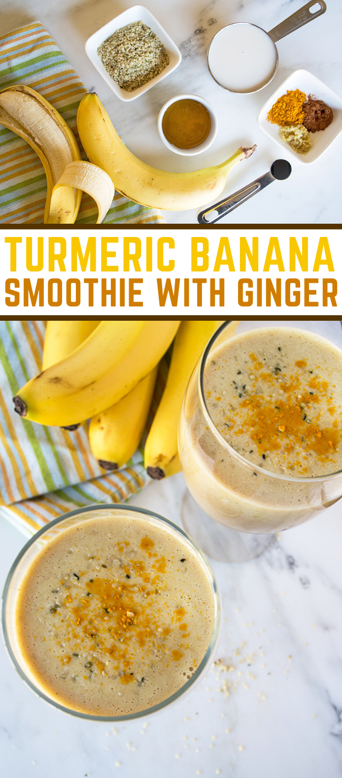 Turmeric Banana Smoothie with Ginger #healthydrink #drink