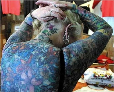 girl with tattoo in back