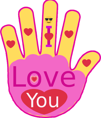 I love you pic for in hand shape for free download...