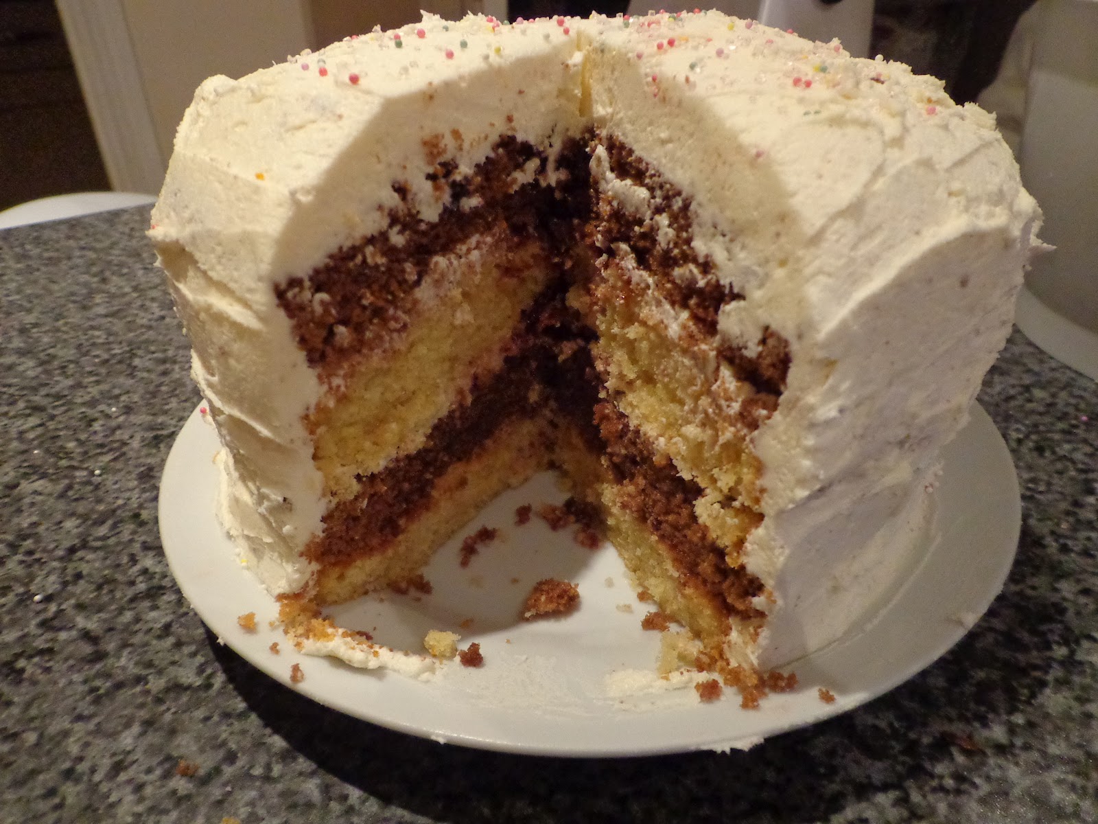 chocolate layer cake recipe Chocolate and Vanilla 4 layer cake