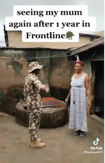 News: Nigerian soldier reunites with his mother after one year on frontline