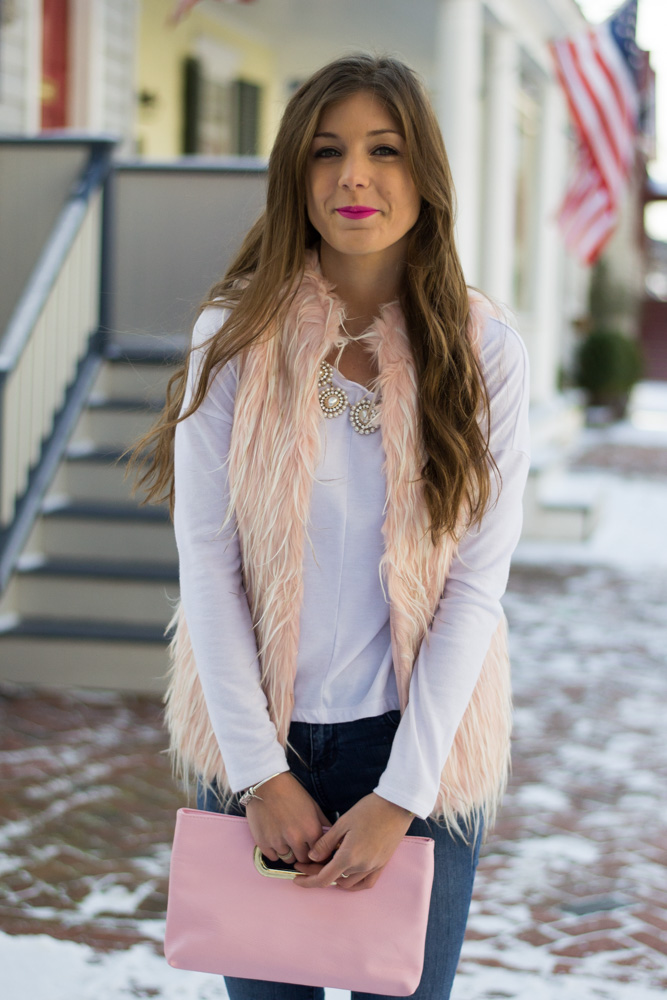 Pink faux fur for Valentine's Day