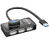 Quantum 4 Port USB Hub (1 Port 3.0 & 3 Port 2.0) with High Speed Data Transfer, Plug Play Usage, Compatible with Laptop, PC and Other USB-A Devices, QHM7532 (Black)
