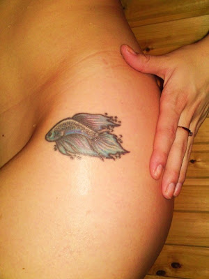 Japanese Blue Fish Tattoo Design