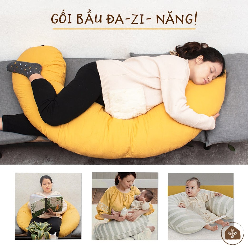 [A159] Giúp mẹ bầu tạm biệt những cơn khó ngủ với Gối Bầu Đậu Khuyết của Nhà Đậu