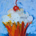 Whipped Cream Cupcake, Contemporary Still Life Paintings by Arizona Artist Amy Whitehouse