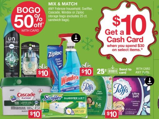 CVS Cash Card Lysol, Ziploc, Snuggle & Tide Deal $0.58 Each!