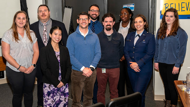 Nine graduate school students at USU took part in the annual 3 Minute Thesis Competition. Each competitor pitched their best thesis to a panel of judges. (Photo credit: Tom Balfour, USU)