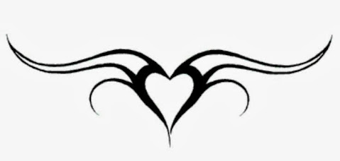 Heart lower back tattoo stencil