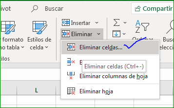 como eliminar celdas vacias en excel