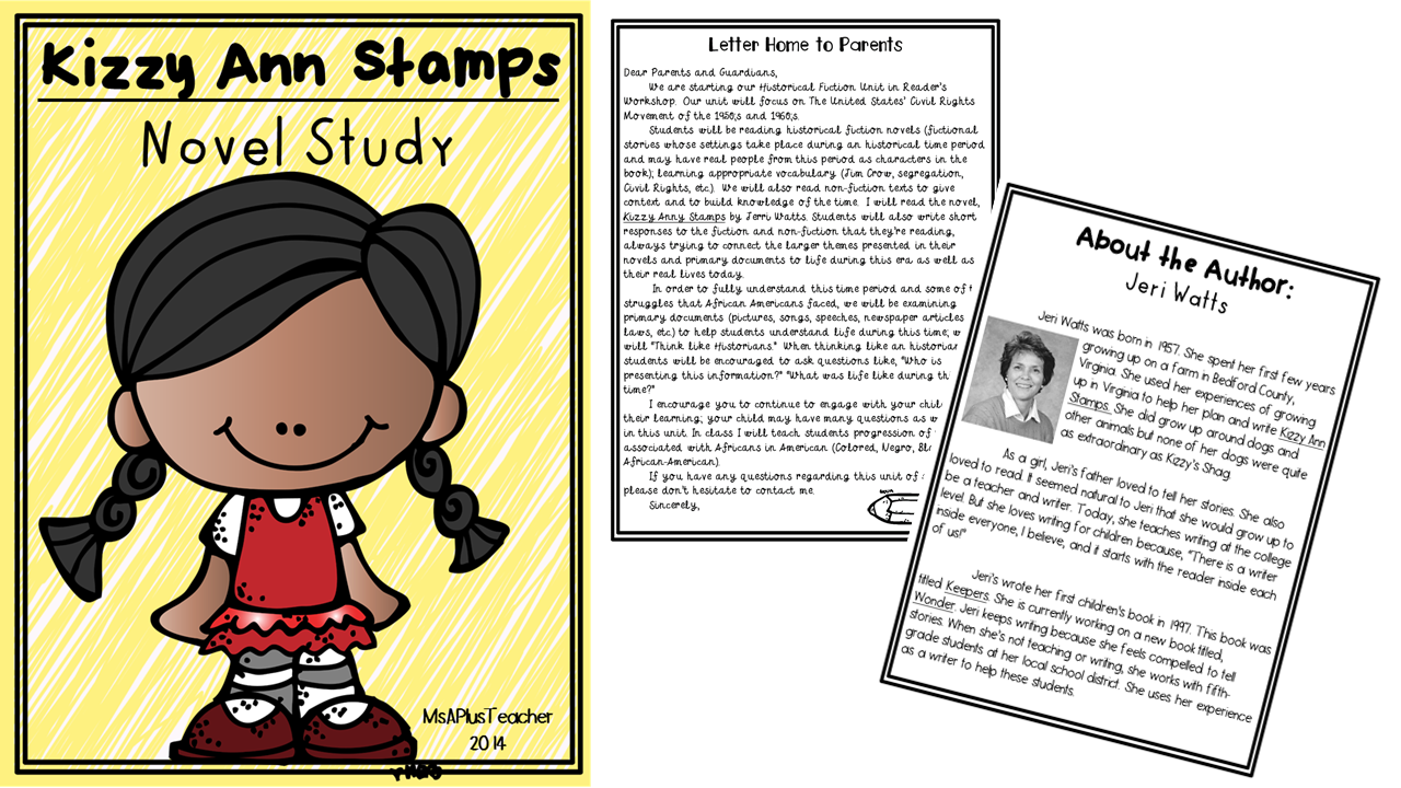 http://www.teacherspayteachers.com/Product/Kizzy-Ann-Stamps-Novel-Study-1340592