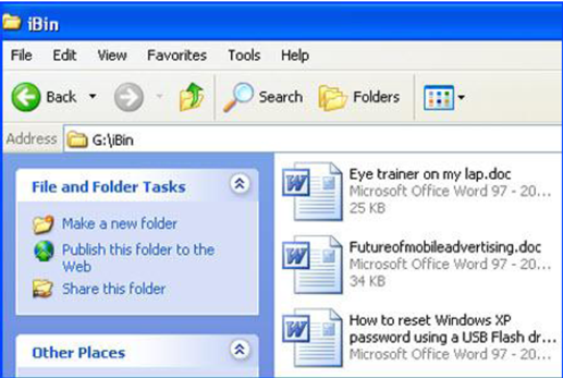 A recycle bin for USB flash drives A recycle bin for USB flash drives