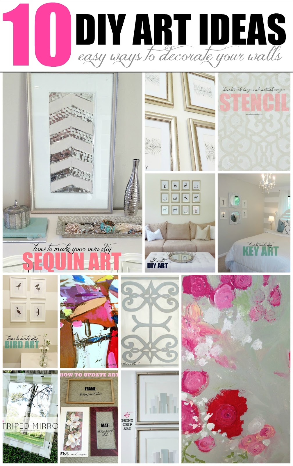 LiveLoveDIY: 10 DIY Art Ideas: Easy Ways to Decorate Your Walls!