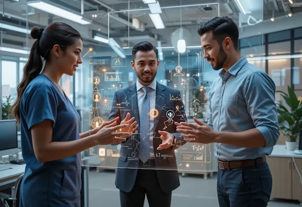 Professionals from different industries using explainable AI for collaborative decision-making