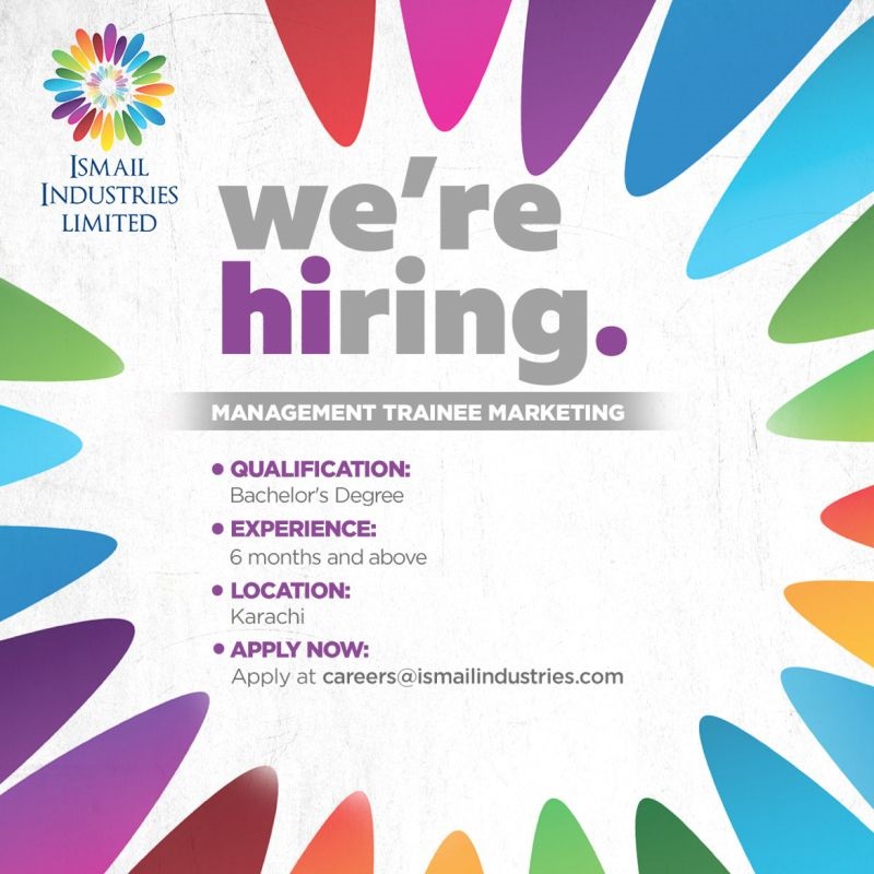 Ismail Industries Ltd IIL Jobs For Management Trainee Marketing.