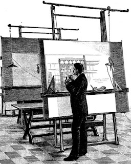 1893. Architect at his drawing board - Teknisk Ukeblad