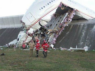 New Airbus 340-600 crashed into a blast barrier