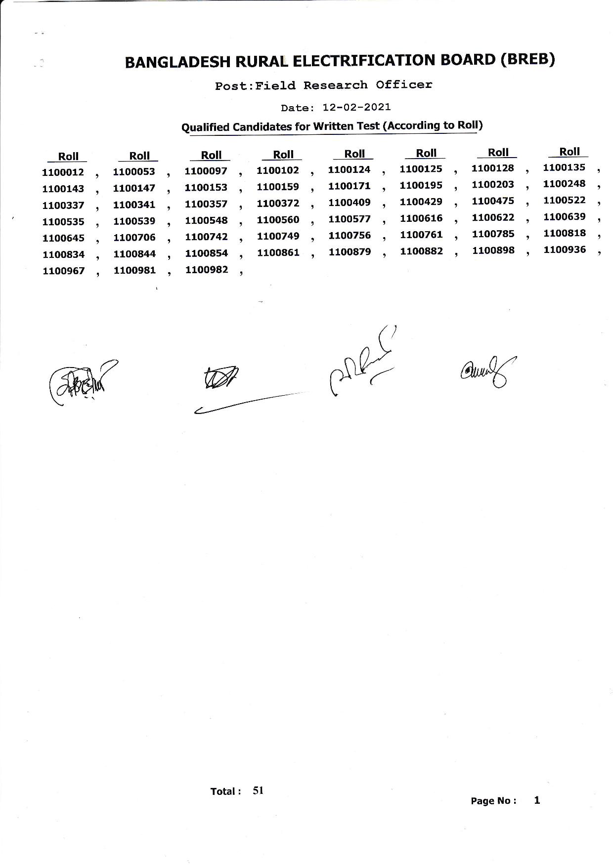 REB Written Exam Result Published