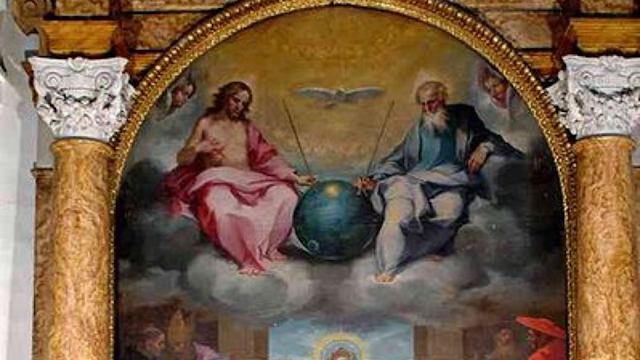 Glorification of the Eucharist by Ventura Salimbeni circa 1600 AD looks like UFO over San Diego CA and the USSR Sputnik satellite.