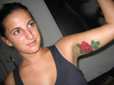 Women Tattoos with Flower Rose Tattoo Designs