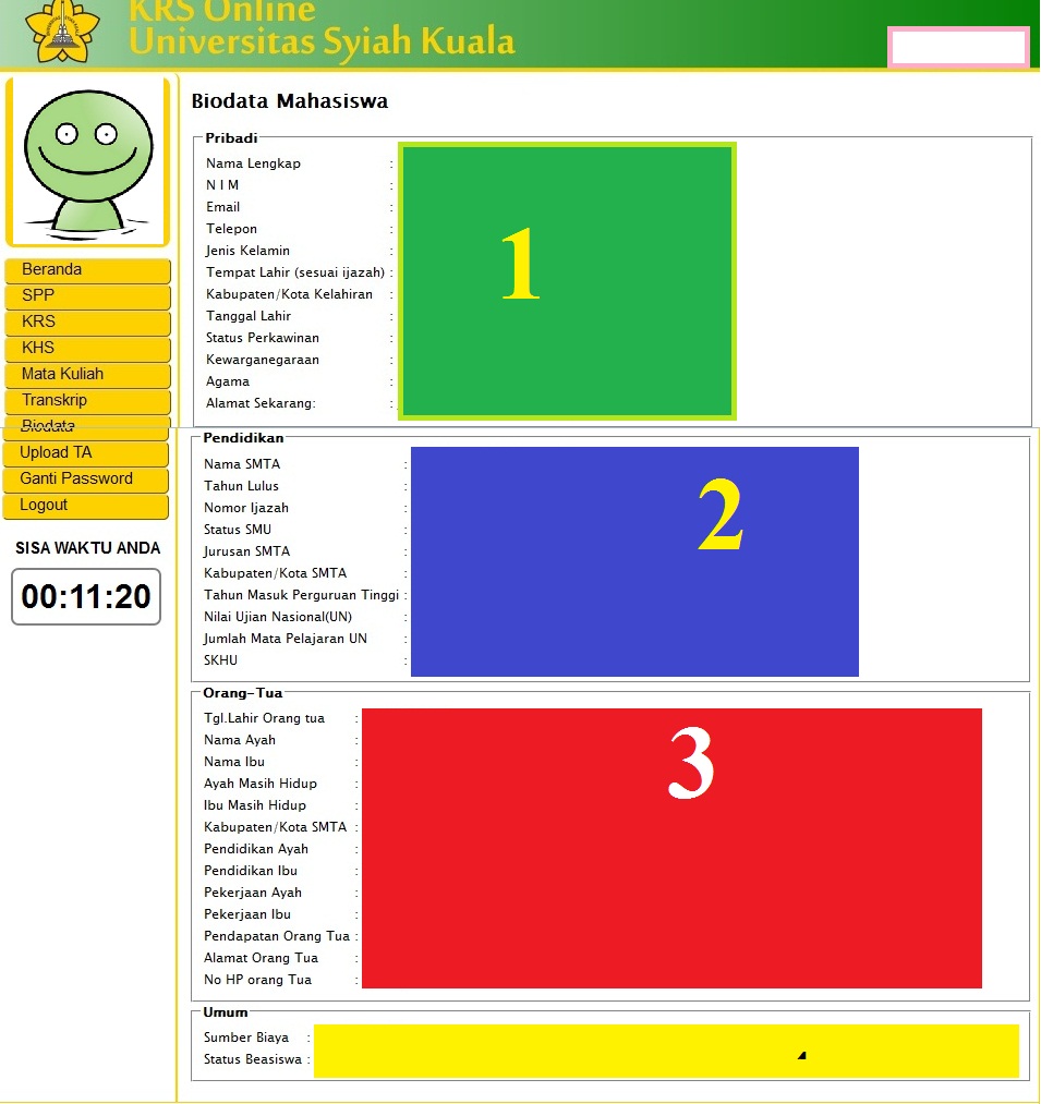 Unsyiah Haba: Tutorial Pengisian Biodata On Line bagi Mahasiswa Baru 