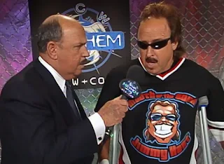 WCW Mayhem 2000 - Mean Gene Okerlund interviews Jimmy Hart about his match with Mancow
