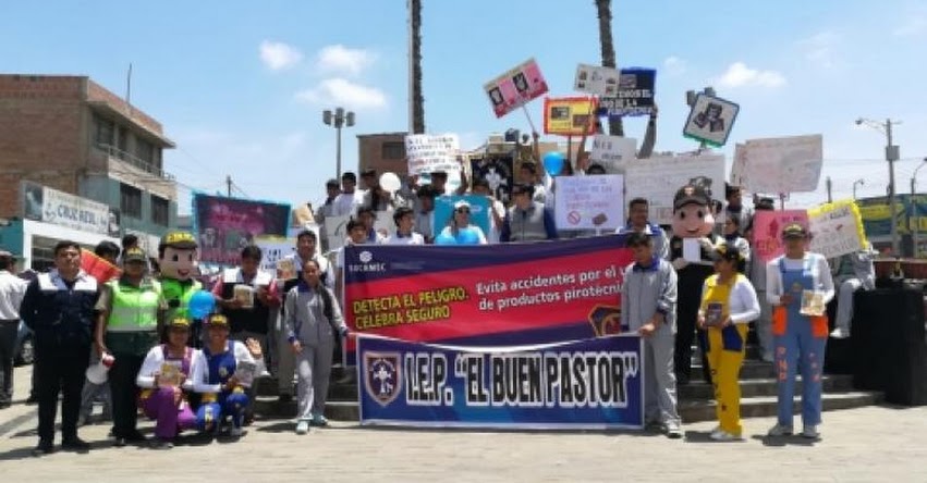 Escolares de Tacna marchan en contra del uso de pirotécnicos