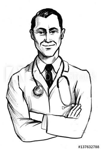 18 Adet Karakalem Kolay Doktor Cizimleri Erkek Kadin Doktor