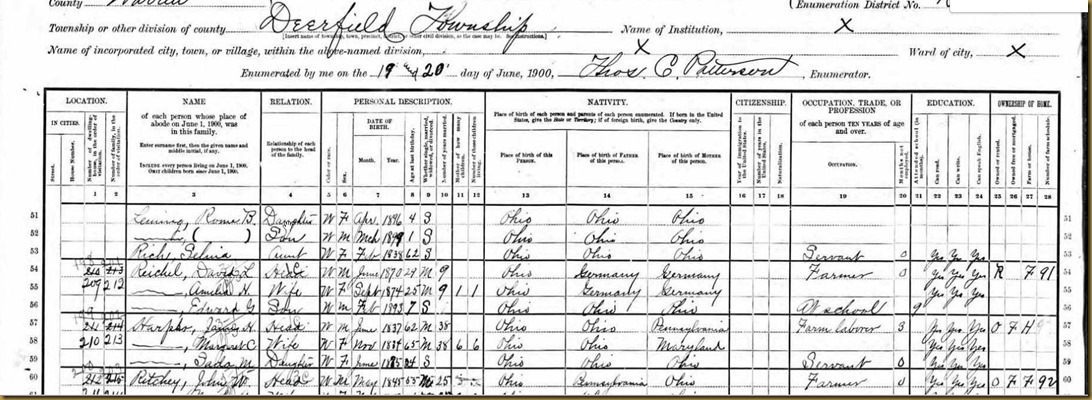James H. Harper 1900 USFederalCensusDeerfieldTwp,Warren,Oh James H. Harper 1900 USFederalCensusDeerfieldTwp,Warren,Oh