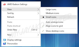 Cara Memperkecil Tampilan Icon Dekstop