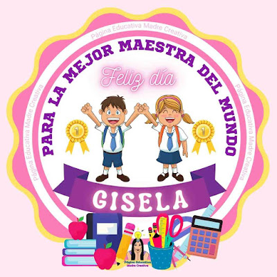 Solapín del Nombre Gisela por el Día del Maestro