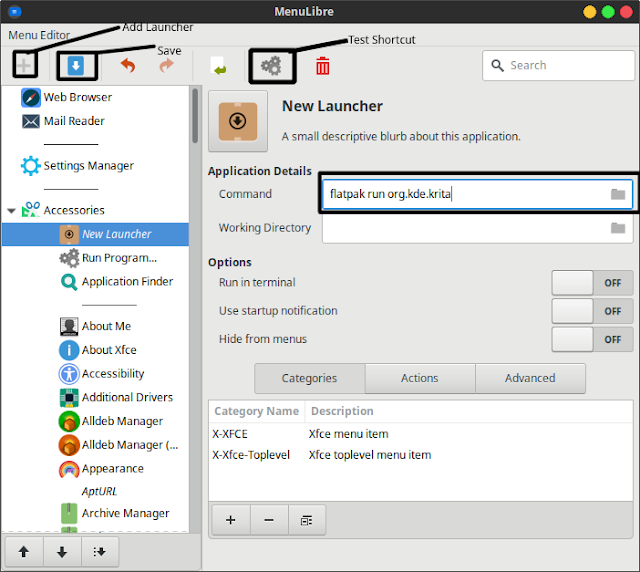 How To Create A Shortcut In The Xubuntu Panel Menu!