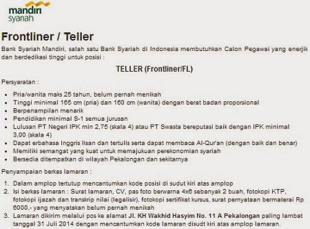 Contoh Surat Lamaran Kerja Di Bank Terbaru Sebagai Teller