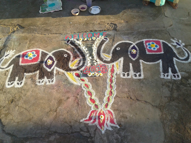 Elephant, Rangoli, Kolam