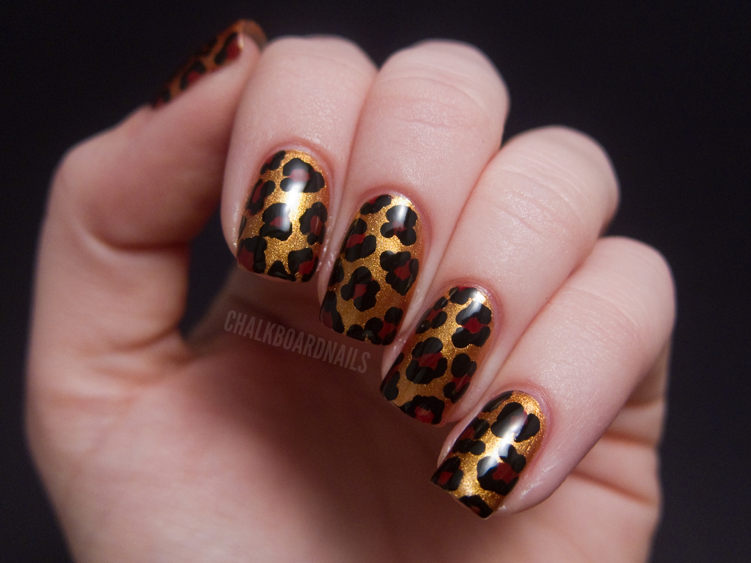 Betsey Johnson Style Leopard Print Chalkboard Nails Nail Art Blog