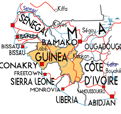 Map of Guinea Country Area