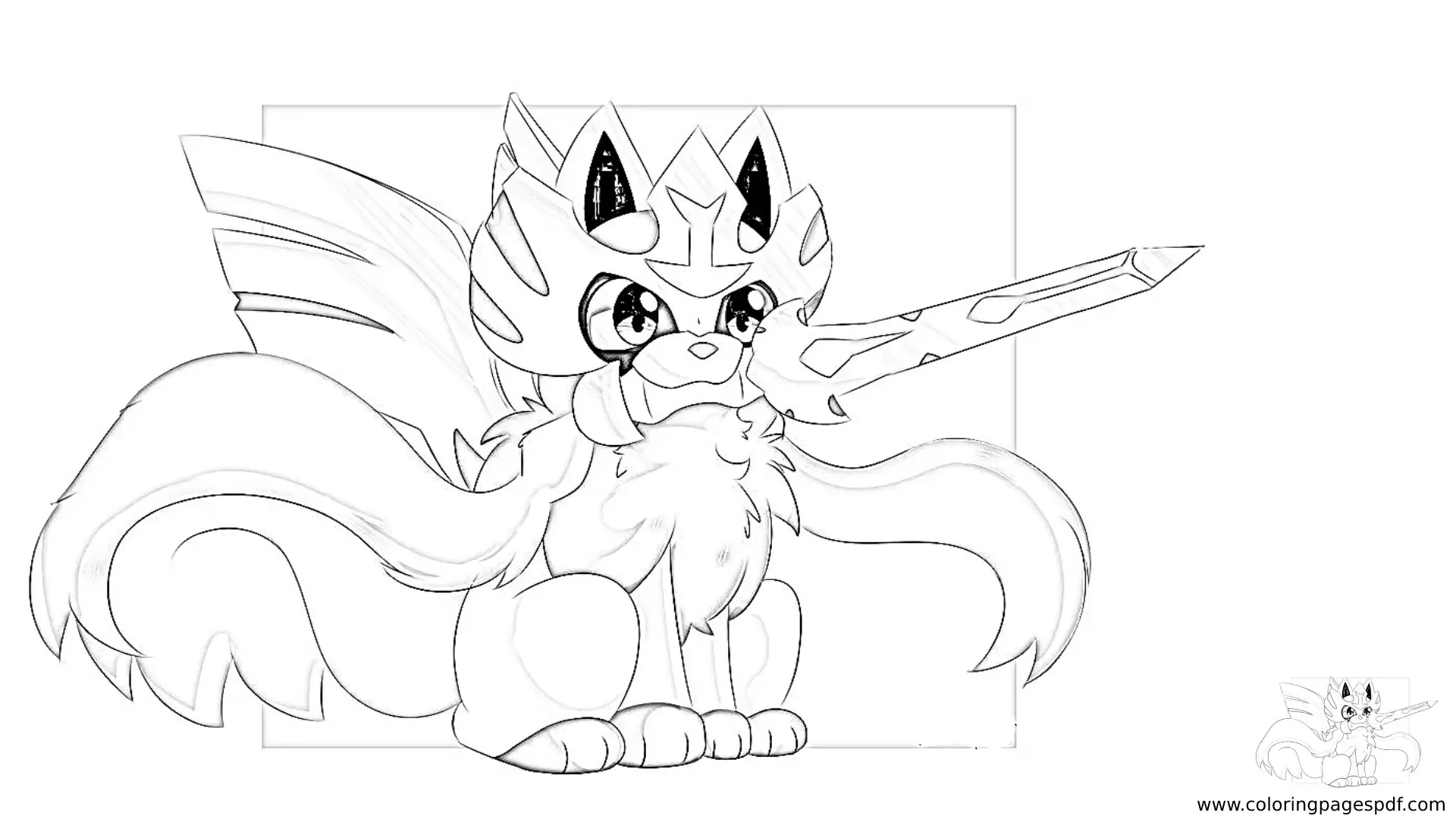 Coloring Page Of A Really Cute Zacian